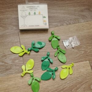 Green and Yellow Cable Clips